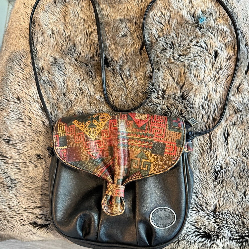 Chenson Leather Bohemian Aztec Crossbody Bag